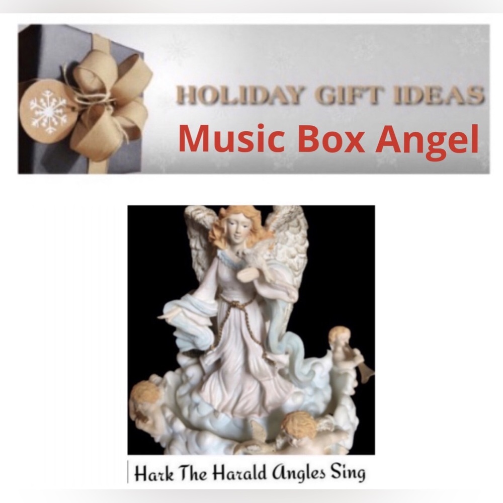 Angel Music Plays Hark The Harald Angels and Cherubs Rotate as Music Plays.